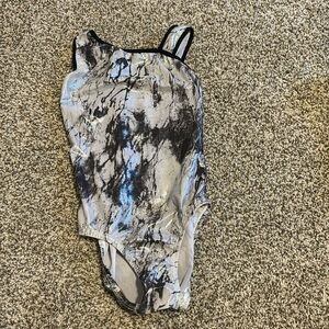 tins tailor leotard, black and white, size xs